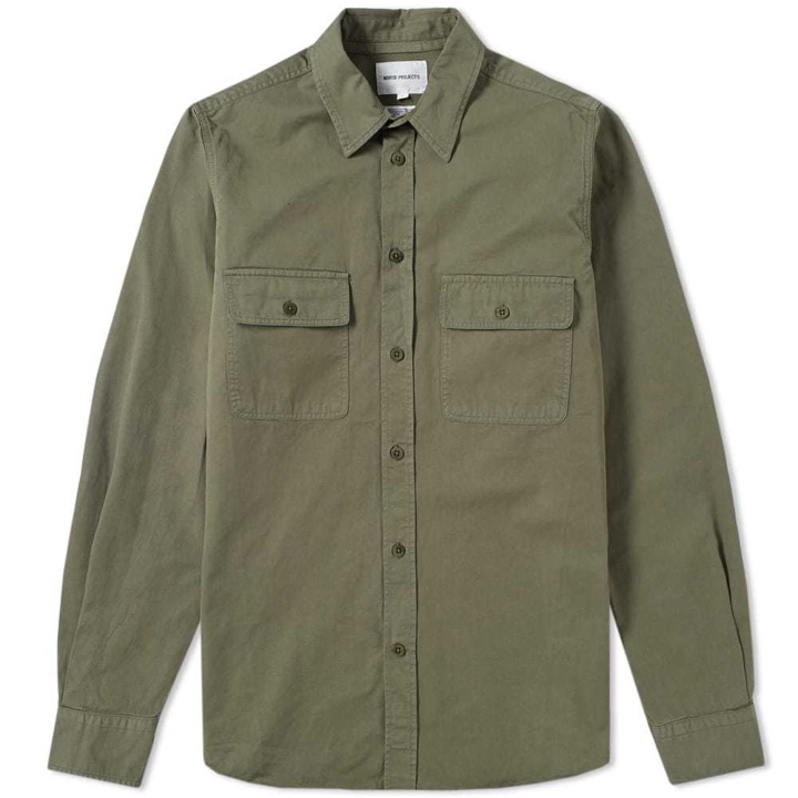 Photo: Norse Projects Villads Twill Shirt Green