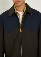 Versace Panelled Wool and Mohair-blend Jacket Brown