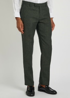 Sunspel Tapered-leg Linen Trousers Dark Green