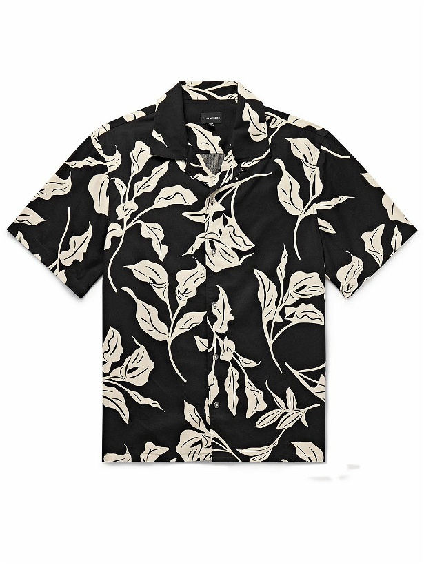 Photo: Club Monaco - Convertible-Collar Floral-Print Cotton and Lyocell-Blend Shirt - Black