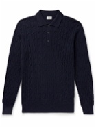 Ghiaia Cashmere - Cable-Knit Cashmere Polo Shirt - Blue