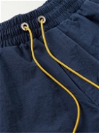 Rhude - Straight-Leg Logo-Print Nylon Drawstring Shorts - Blue