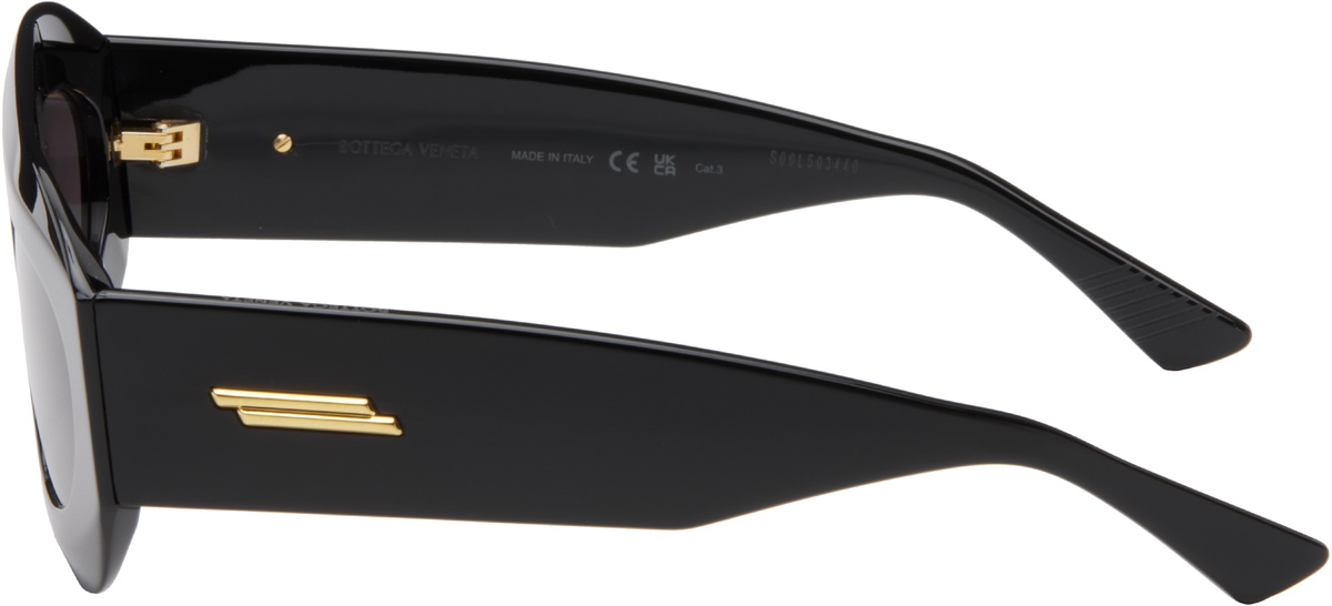 Bottega Veneta Black and Gold Shield Sunglasses Bottega Veneta Stretch Ribbon 49MM Square Sunglasses | Saks  main image 4