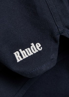 Rhude Classic Logo-embroidered Cotton Shorts Navy