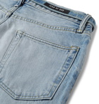 Fear of God - Slim-Fit Belted Distressed Selvedge Denim Jeans - Light blue
