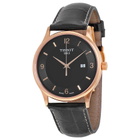 Tissot Rose Dream Quartz Black Dial Black Leather Mens Watch T914.410.46.057.00