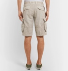 Incotex - Washed Cotton and Linen-Blend Cargo Shorts - Men - Neutral