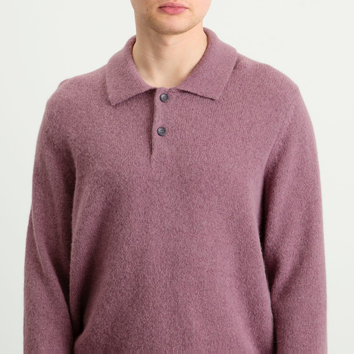 Corridor Men's Brushed Alpaca Polo in Plum