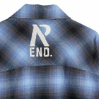 END. x Represent Distressed Flannel Shirt in Blue