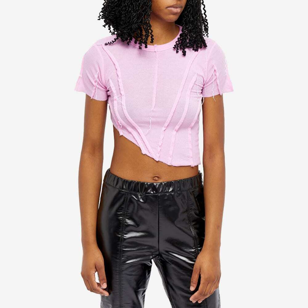 Sami Miro Vintage Women's Asymmetric T-Shirt in Pink Sami