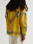 BODE - Garden Bed Embroidered Cotton Shirt - Yellow