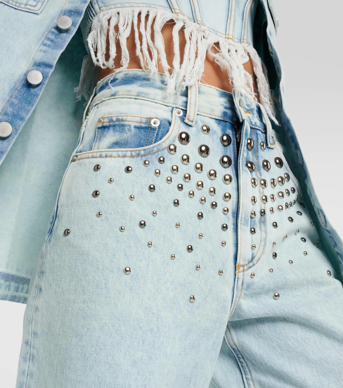 Alessandra Rich Embellished straight jeans