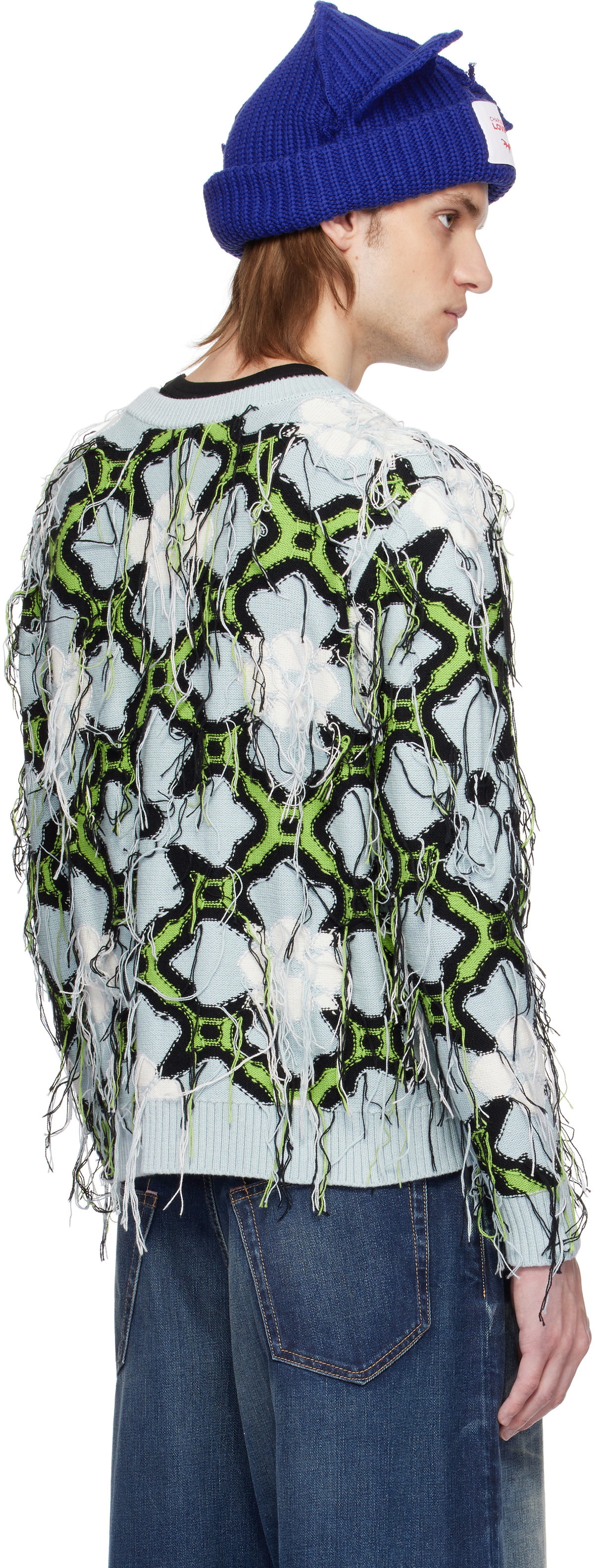 Charles Jeffrey LOVERBOY Blue Guddle Cardigan