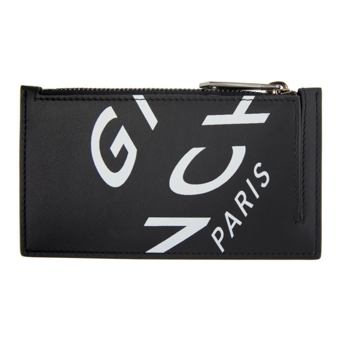 Photo: Givenchy Black and White Logo Zipped Card Holder