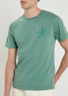 JW Anderson Ribbon Anchor Embroidered Cotton T-shirt Teal
