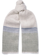 LORO PIANA - Fringed Striped Linen Scarf - Multi