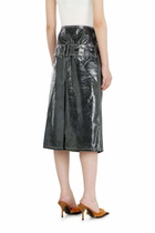 Diesel Patent-leather midi skirt with belt - Skirts Womens in Grey