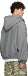 Alexander Wang Gray Dense Fleece Star Zip-Up Hoodie
