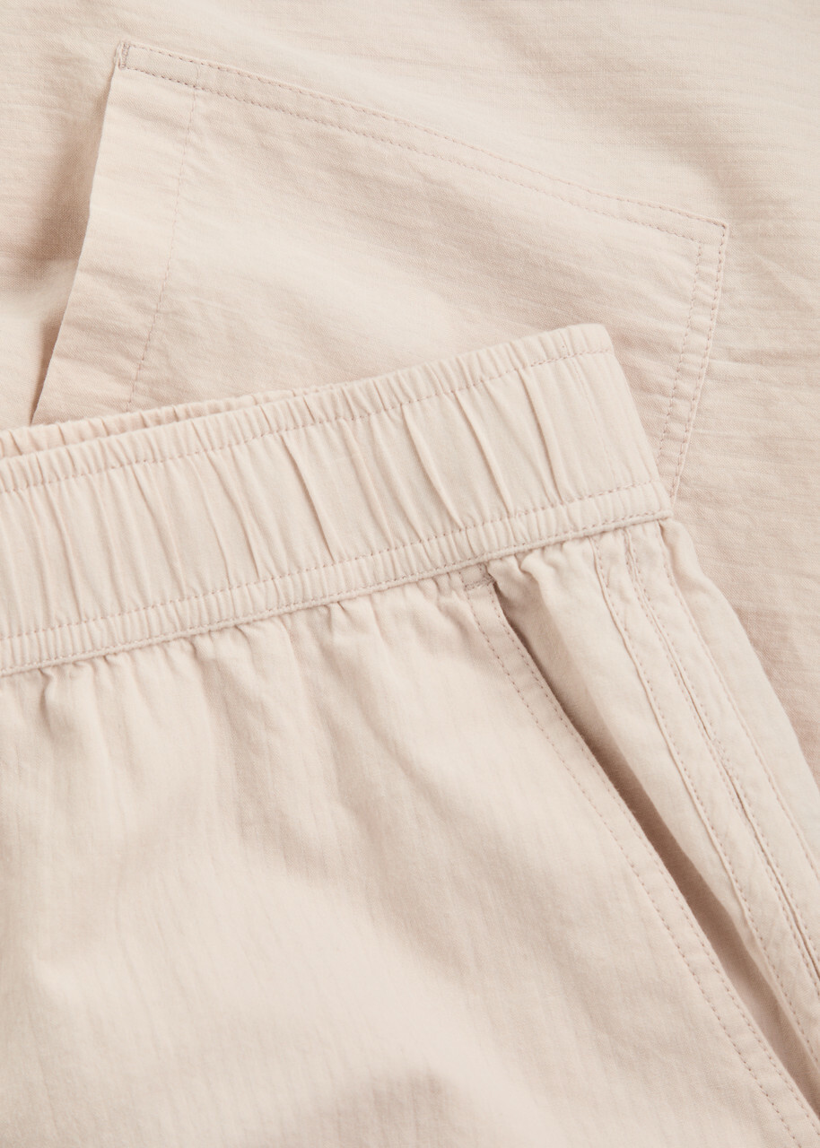 Paige Teague Striped Cotton Shorts Ecru