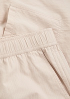 Paige Teague Striped Cotton Shorts Ecru