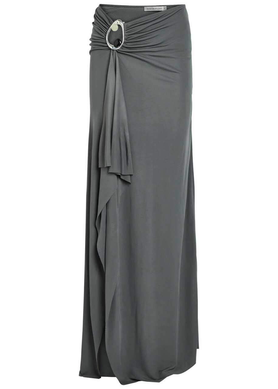 Christopher Esber Orica Cut-out Jersey Maxi Skirt Blue