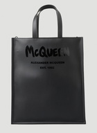 Graffiti Logo Print Tote Bag in Black