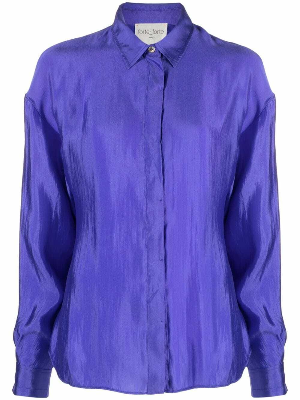 Photo: FORTE FORTE - Silk Blend Boyfriend Shirt