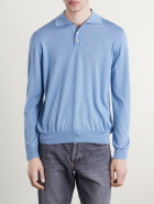 Slowear - Slim-Fit Cashmere and Silk-Blend Polo Shirt - Blue