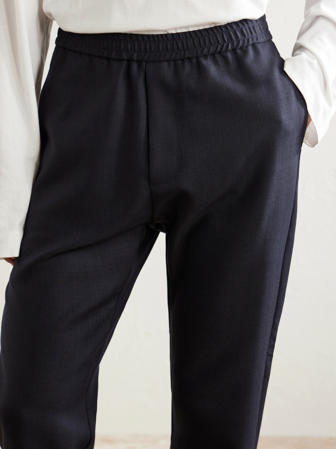 Barena - Straight-Leg Herringbone Virgin Wool Trousers - Blue