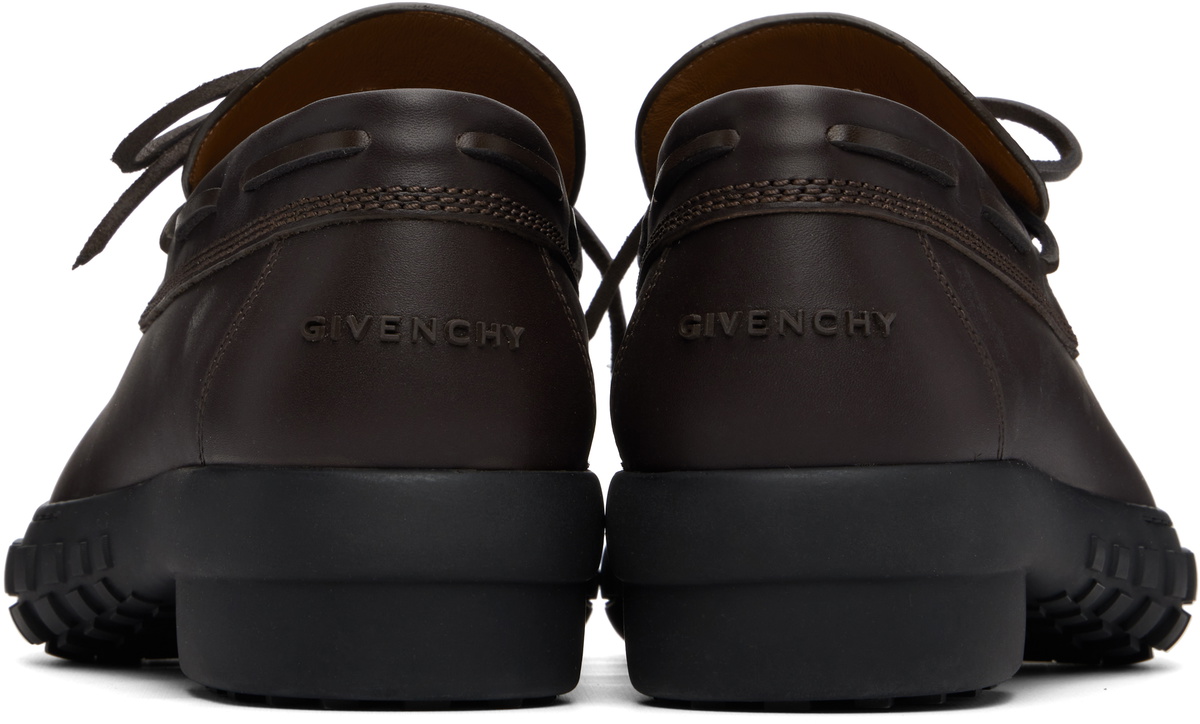 Givenchy Brown Echo Leather Boat Shoes
