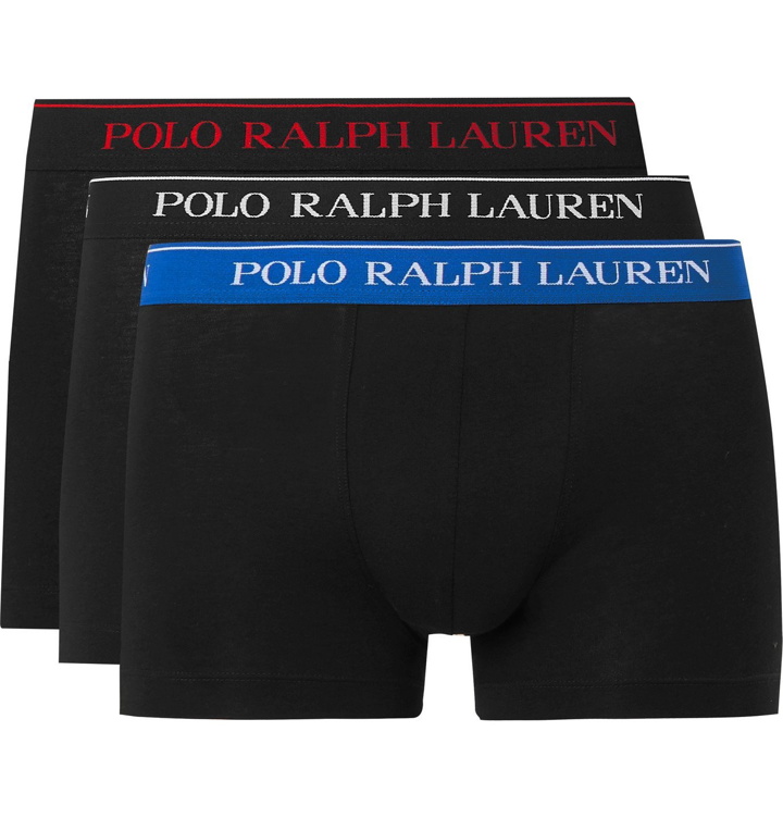 Photo: Polo Ralph Lauren - Three-Pack Stretch-Cotton Boxer Briefs - Black