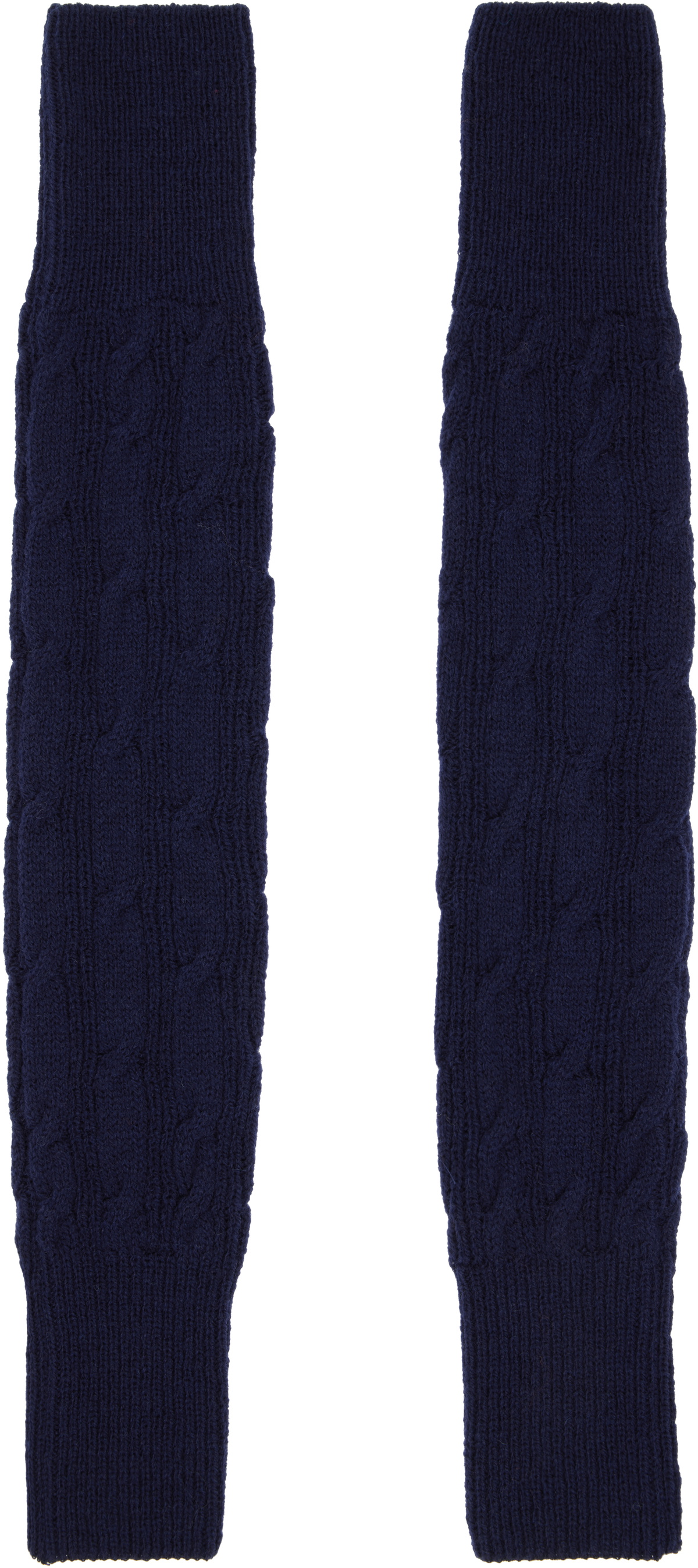 Dries Van Noten Navy Wool Arm Warmers