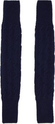 Dries Van Noten Navy Wool Arm Warmers
