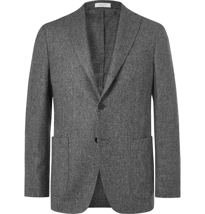 Photo: Boglioli - Dark-Grey K-Jacket Unstructured Mélange Virgin Wool Blazer - Gray