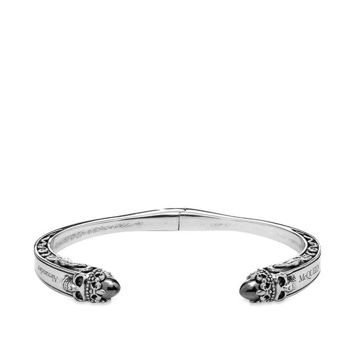 Photo: Alexander McQueen Twin Skull Engraved Bracelet