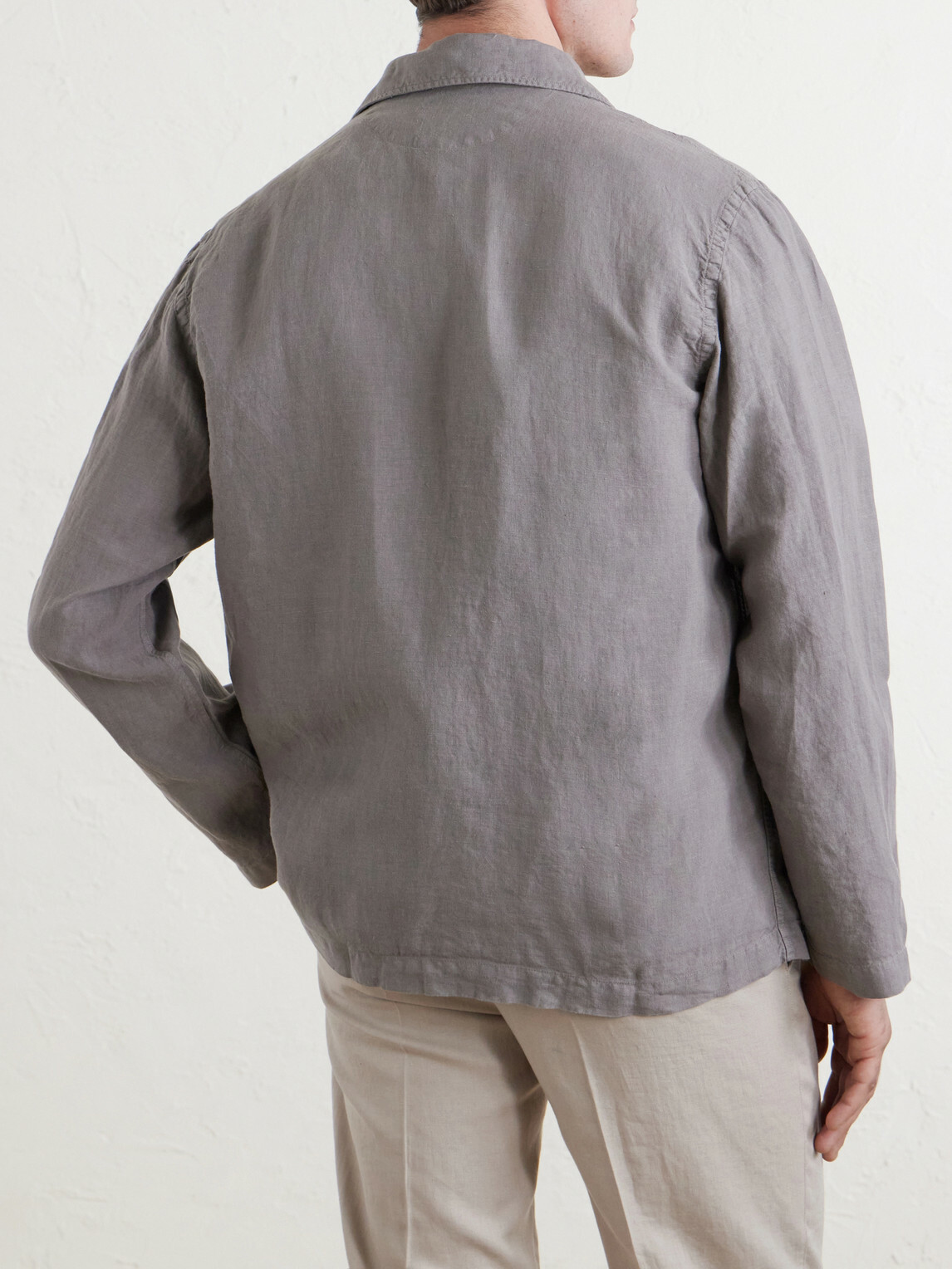 Hartford - Perry Linen and Cotton-Blend Woven Jacket - Gray