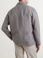 Hartford - Perry Linen and Cotton-Blend Woven Jacket - Gray