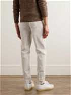 Thom Sweeney - Straight-Leg Pleated Cotton-Blend Twill Drawstring Trousers - Neutrals