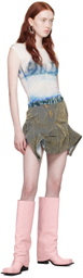 Masha Popova SSENSE Exclusive Yellow Denim Miniskirt