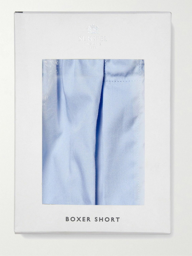 Photo: Sunspel - Cotton Boxer Shorts - Blue
