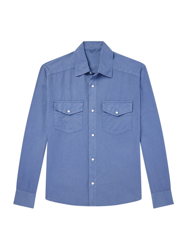 Photo: 3sixteen - Cotton and Linen-Blend Shirt - Blue