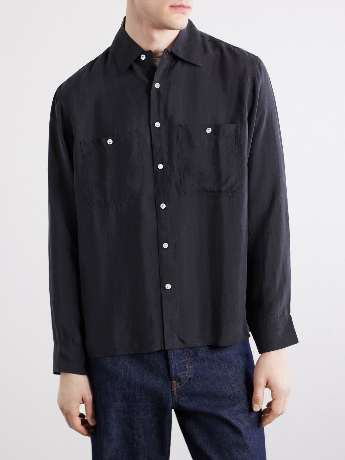 3sixteen - Satin Shirt - Black