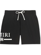 AMIRI - MA Straight-Leg Short-Length Logo-Print Swim Shorts - Black