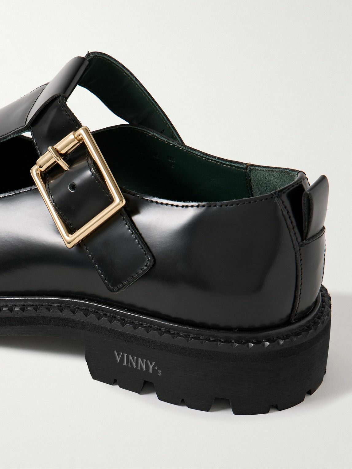 VINNY's - Maree Glossed-Leather Derby Shoes - Black