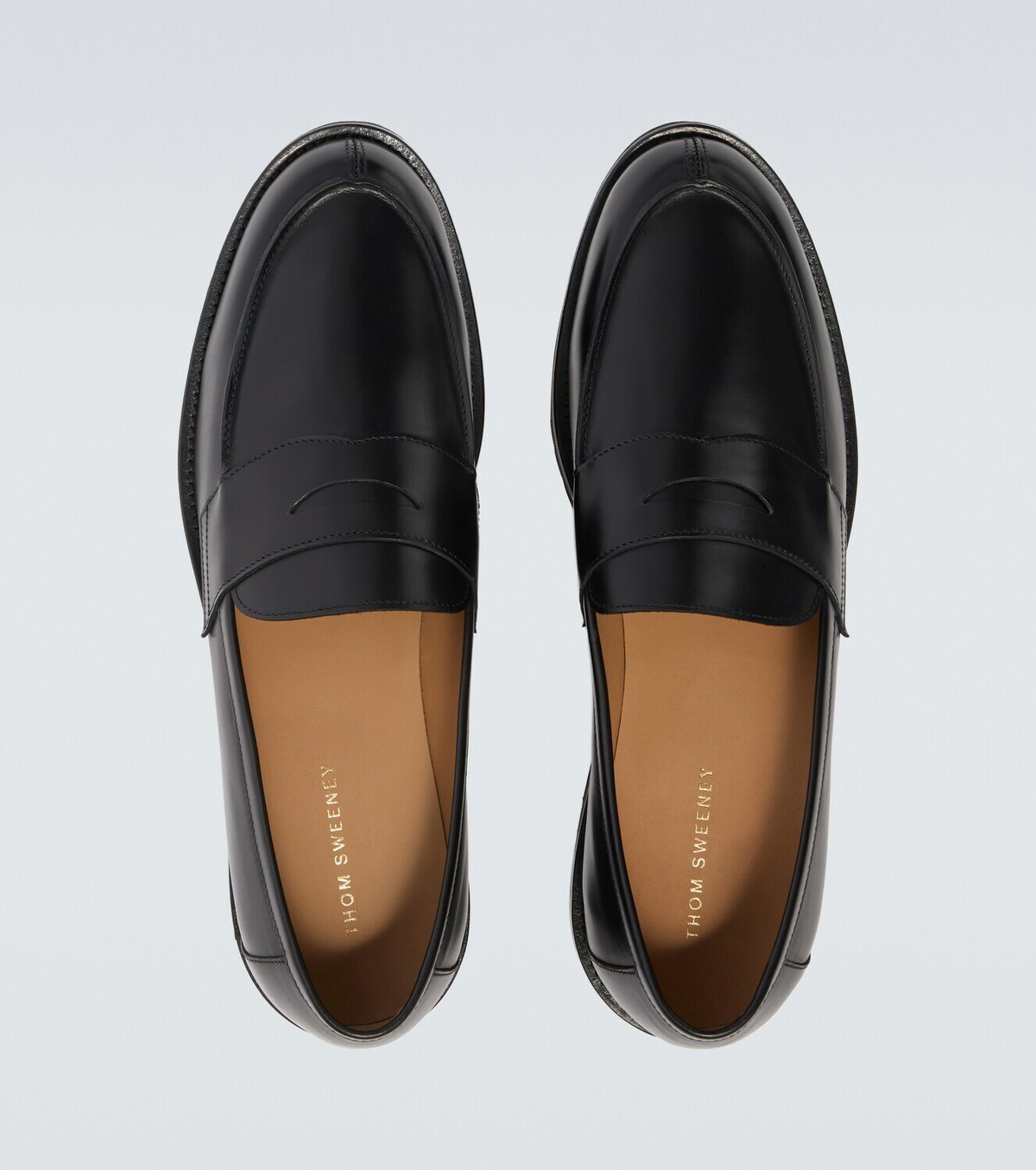 Thom Sweeney Leather penny loafers
