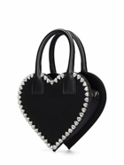 MACH & MACH - Small Audrey Heart Satin Top Handle Bag