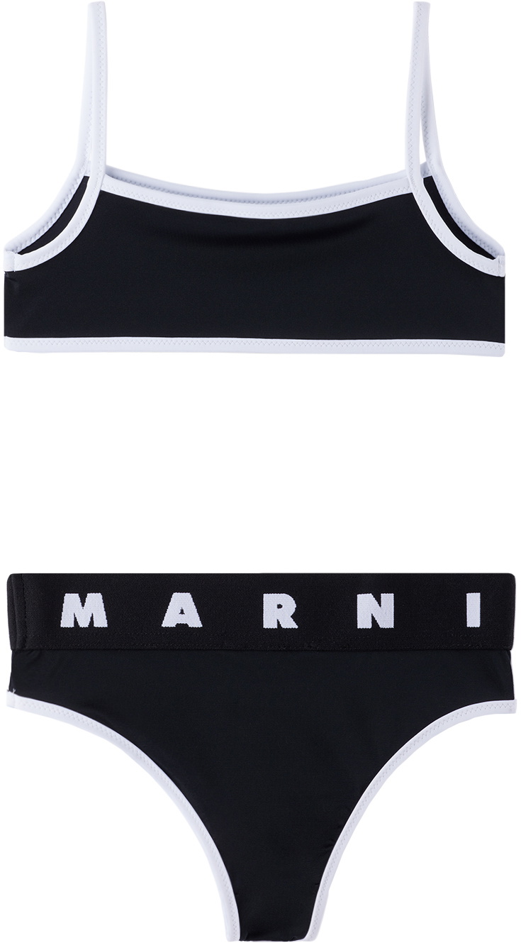 Marni Kids Black Printed Bikini