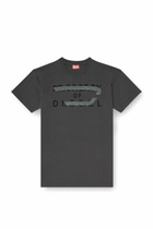 Diesel Regular T-shirt with D appliqué - T-Shirts Mens in Grey