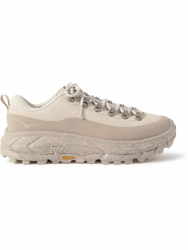 Photo: Hoka One One - Tor Summit Rubber-Trimmed Nubuck and Mesh Sneakers - Neutrals