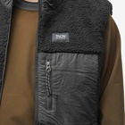 Taion Men's Reversible Boa Fleece Down Vest in Black/Black